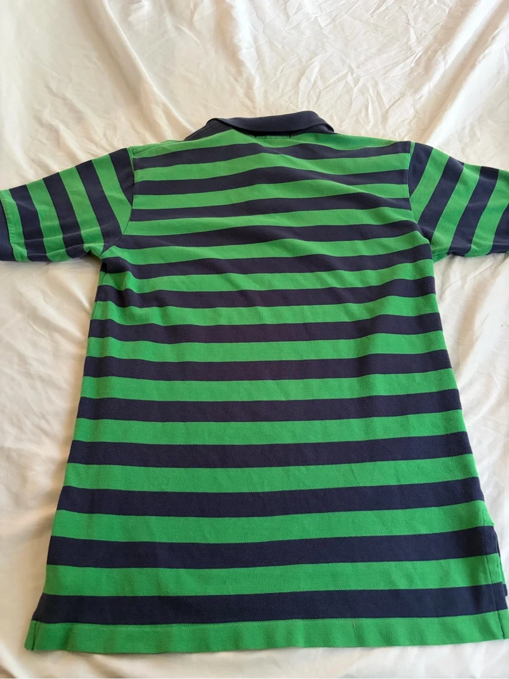Ralph Lauren Polo Men's Short Sleeve Striped Shirt Green Blue Red Pony Size Medi